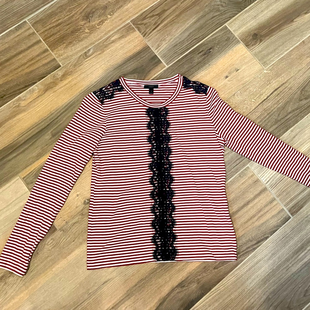 J.Crew Cotton Top with Lace Detail - Size Medium